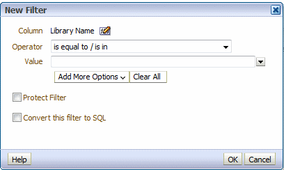 The new filter window.